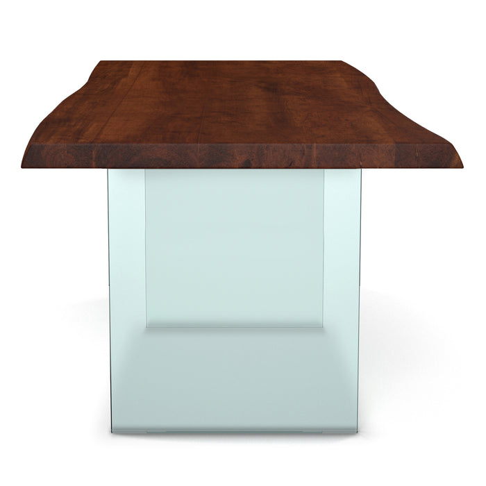 Urbia Brooks Wood Rectangle Glass Base Dining Table