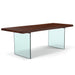 Urbia Brooks Wood Rectangle Glass Base Dining Table