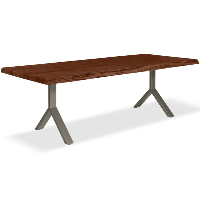 Urbia Brooks Large Wood Rectangle Dining Table Aluminum Y Base