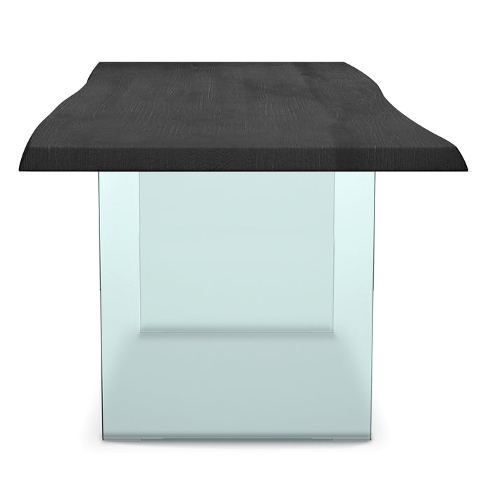 Urbia Brooks Wood Rectangle Glass Base Dining Table