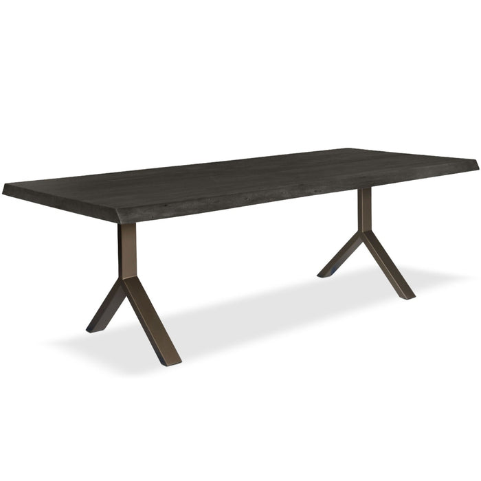 Urbia Brooks Large Wood Rectangle Dining Table Aluminum Y Base