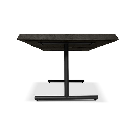 Urbia Brooks Ebonized Solid Black Acacia Wood Dining Table- Aluminum Base