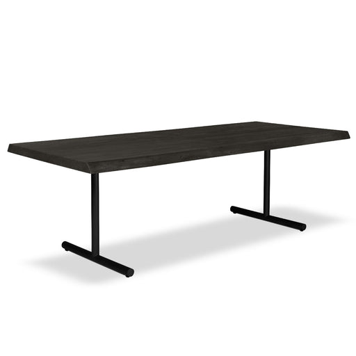 Urbia Brooks Ebonized Solid Black Acacia Wood Dining Table- Aluminum Base