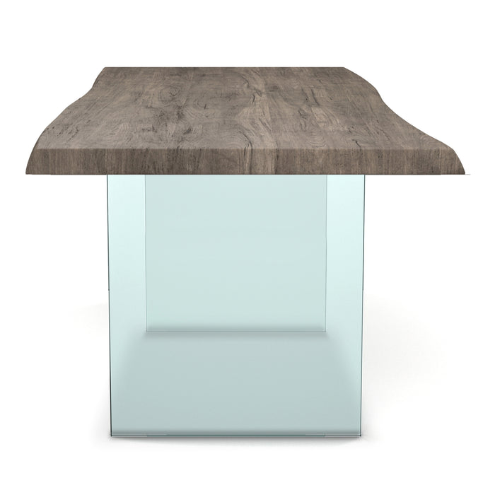 Urbia Brooks Wood Rectangle Glass Base Dining Table