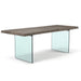 Urbia Brooks Wood Rectangle Glass Base Dining Table