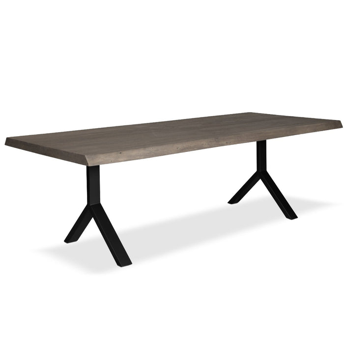 Urbia Brooks Large Wood Rectangle Dining Table Aluminum Y Base