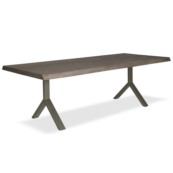 Urbia Brooks Large Wood Rectangle Dining Table Aluminum Y Base