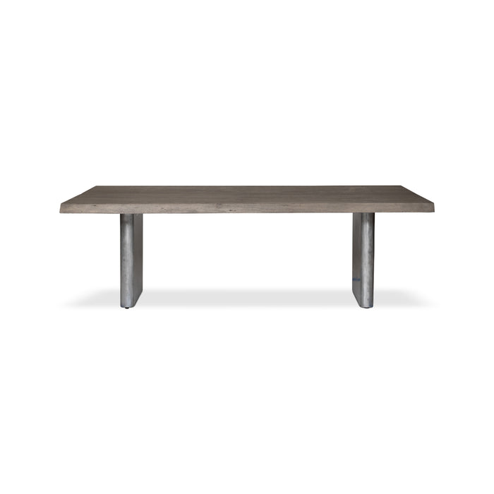 Urbia Brooks Solid Wood Rectangle Dining Table Antique Nickel Base