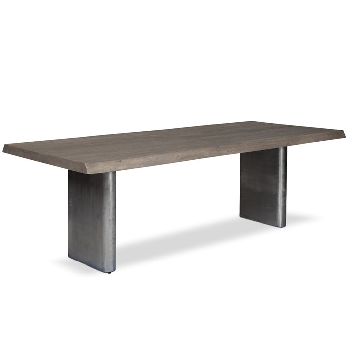 Urbia Brooks Solid Wood Rectangle Dining Table Antique Nickel Base