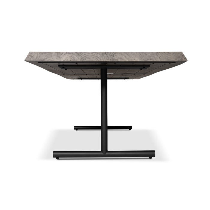 Urbia Brooks Grey Solid Wood Dining Table - Aluminum Base