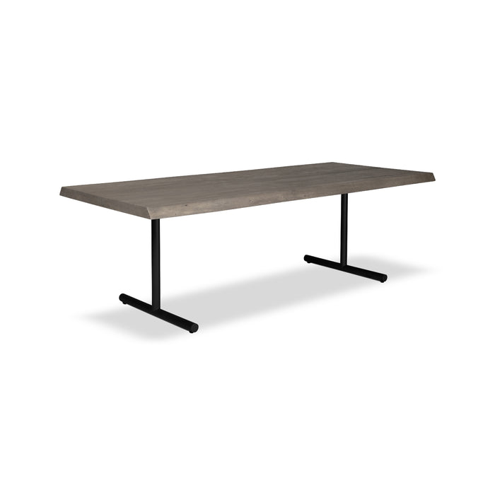 Urbia Brooks Grey Solid Wood Dining Table - Aluminum Base