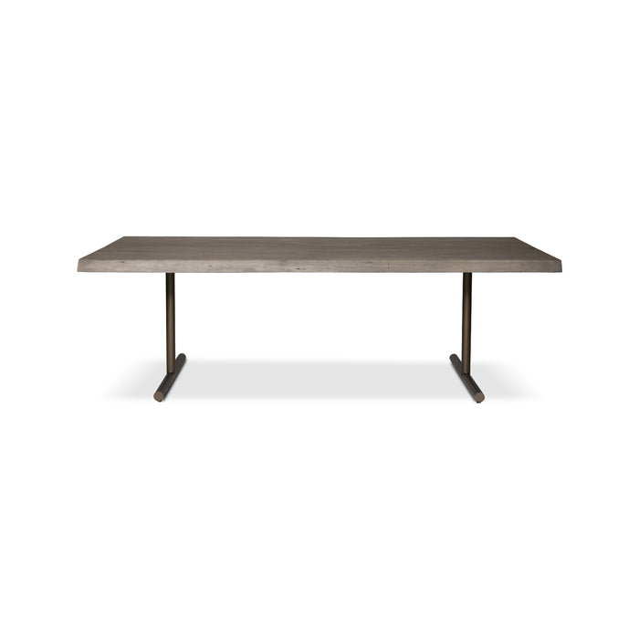 Urbia Brooks Grey Solid Wood Dining Table - Aluminum Base