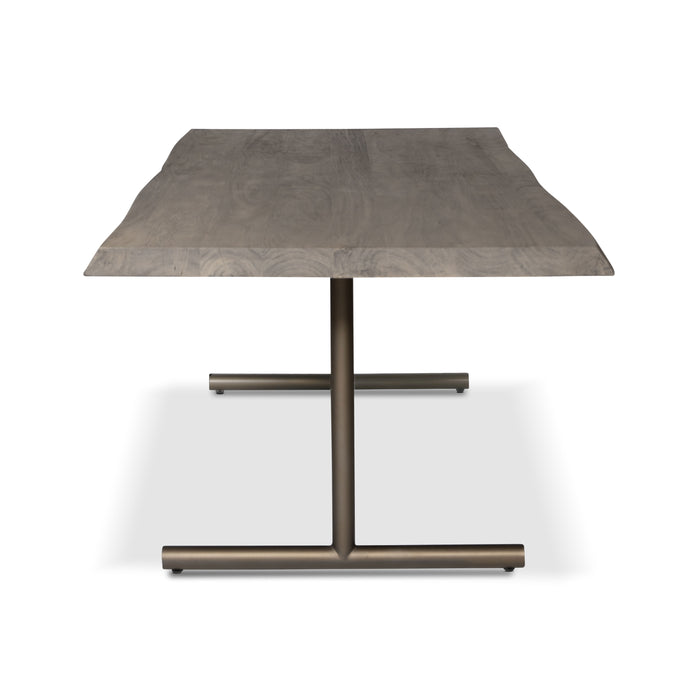 Urbia Brooks Grey Solid Wood Dining Table - Aluminum Base