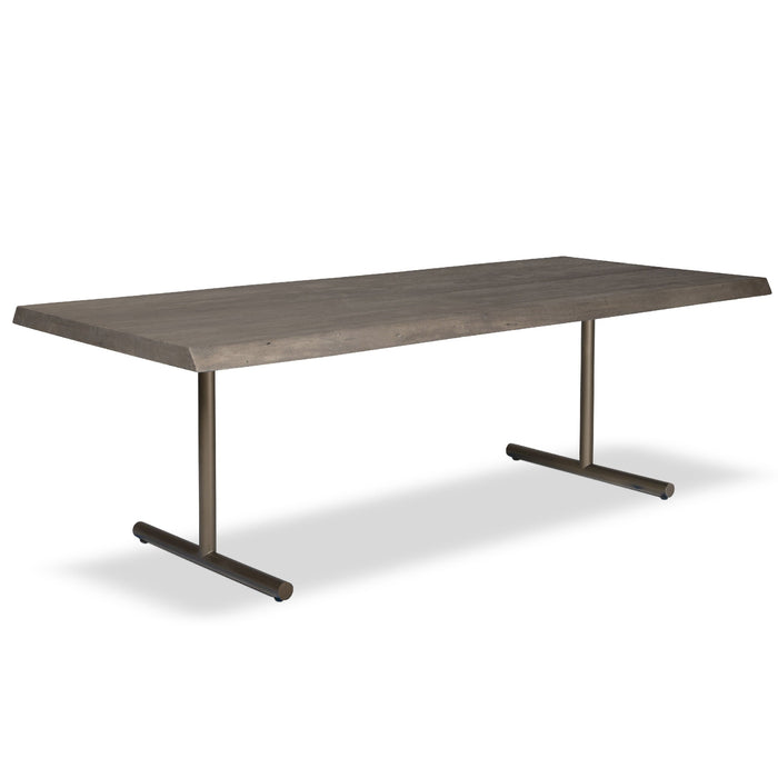 Urbia Brooks Grey Solid Wood Dining Table - Aluminum Base