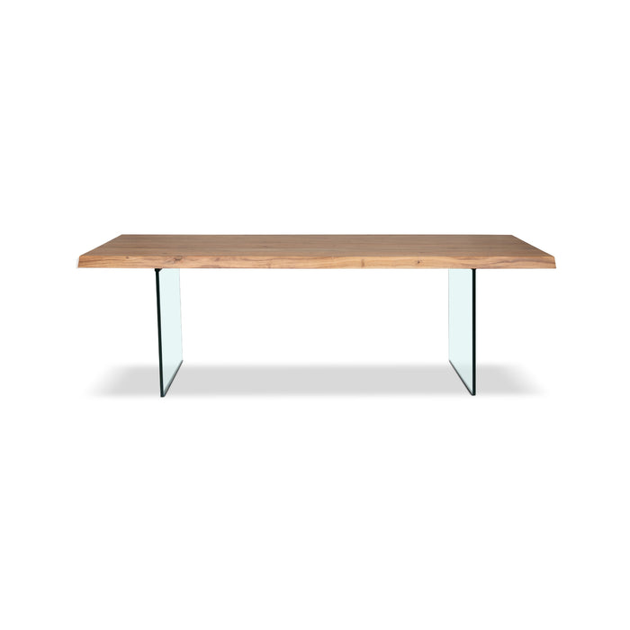 Urbia Brooks Wood Rectangle Glass Base Dining Table