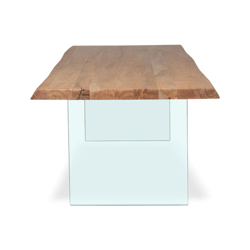 Urbia Brooks Wood Rectangle Glass Base Dining Table