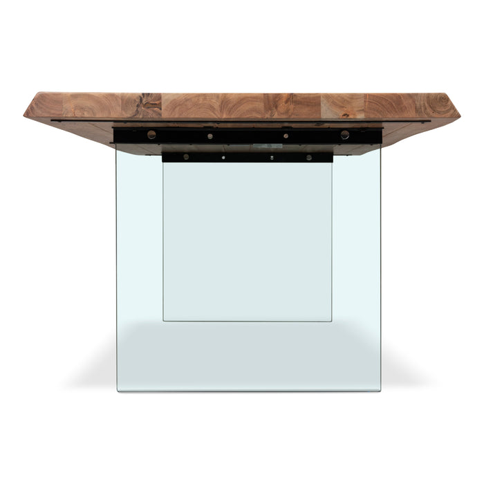 Urbia Brooks Wood Rectangle Glass Base Dining Table