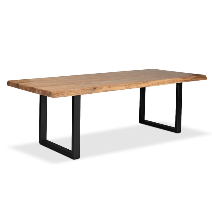 Urbia Brooks 79 " Teak Wood Rectangle Dining Table Aluminum U Base