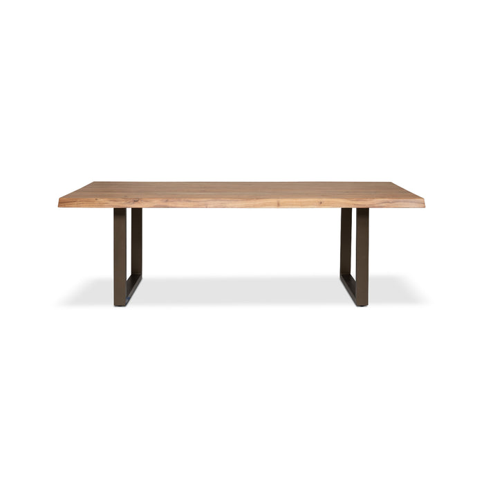 Urbia Brooks 79 " Teak Wood Rectangle Dining Table Aluminum U Base