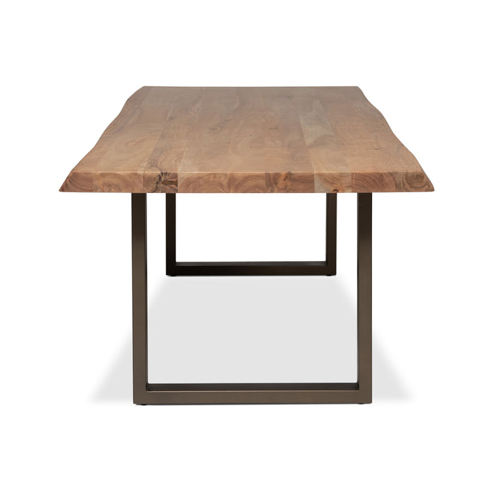 Urbia Brooks 79 " Teak Wood Rectangle Dining Table Aluminum U Base