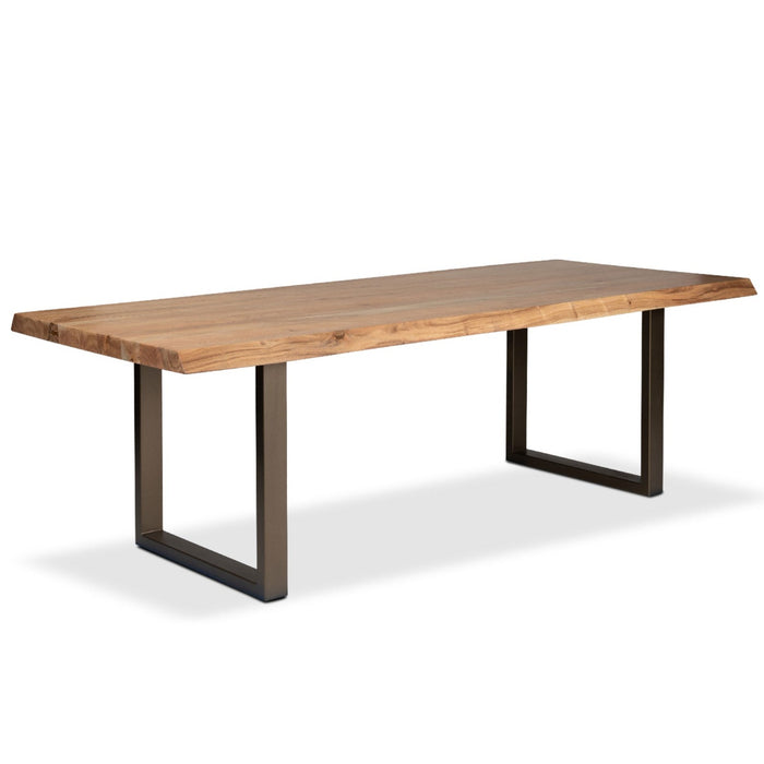 Urbia Brooks 79 " Teak Wood Rectangle Dining Table Aluminum U Base