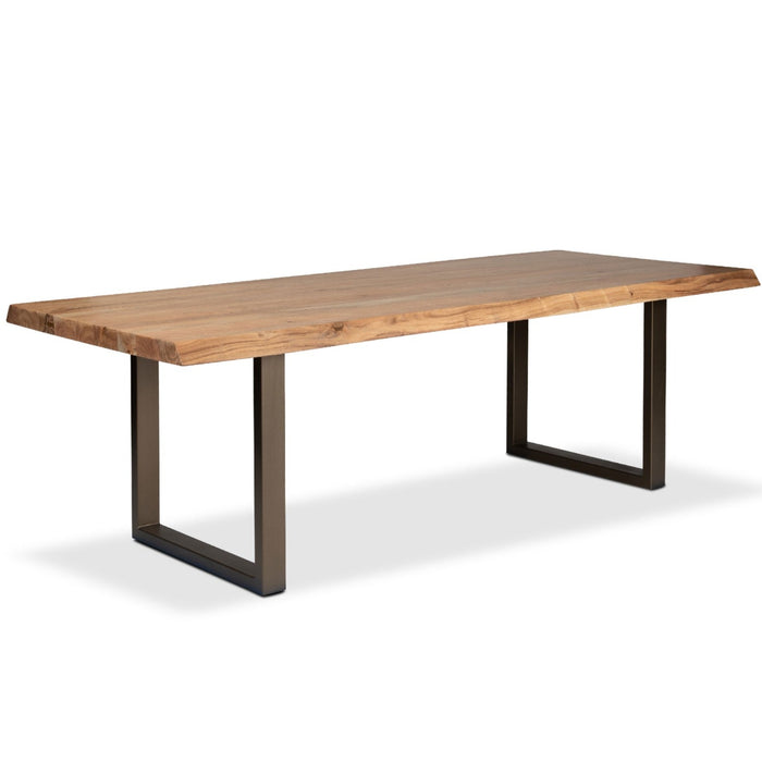 Urbia Brooks 79 " Teak Wood Rectangle Dining Table Aluminum U Base