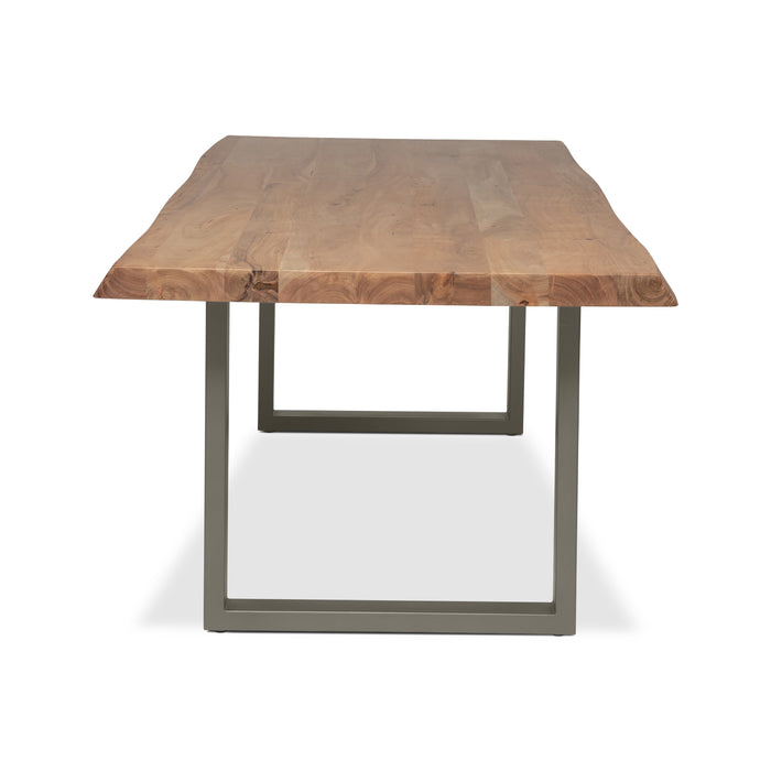 Urbia Brooks 79 " Teak Wood Rectangle Dining Table Aluminum U Base