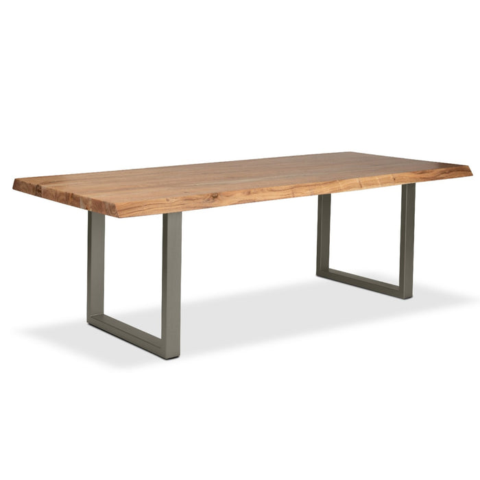 Urbia Brooks 79 " Teak Wood Rectangle Dining Table Aluminum U Base