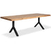 Urbia Brooks Large Wood Rectangle Dining Table Aluminum Y Base