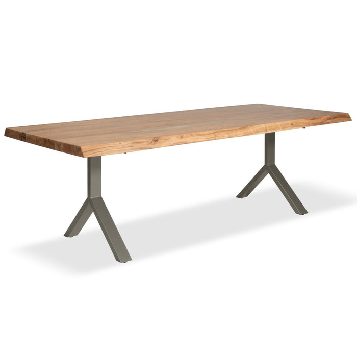 Urbia Brooks Large Wood Rectangle Dining Table Aluminum Y Base