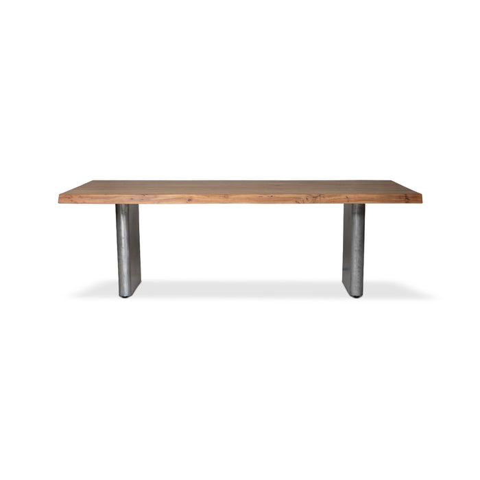 Urbia Brooks Solid Wood Rectangle Dining Table Antique Nickel Base