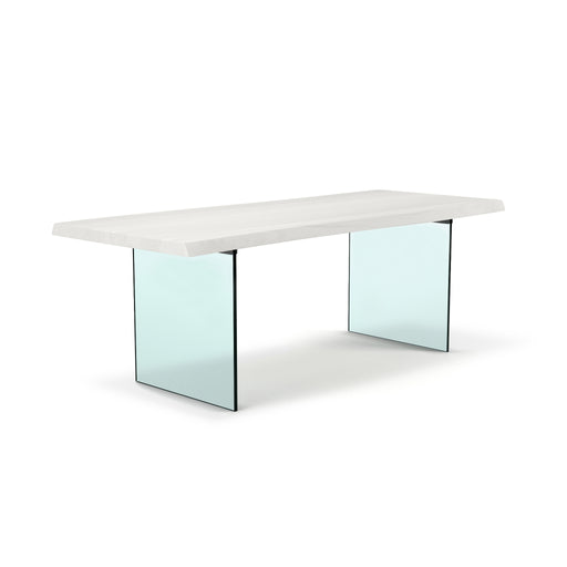 Urbia Brooks Wood Rectangle Glass Base Dining Table