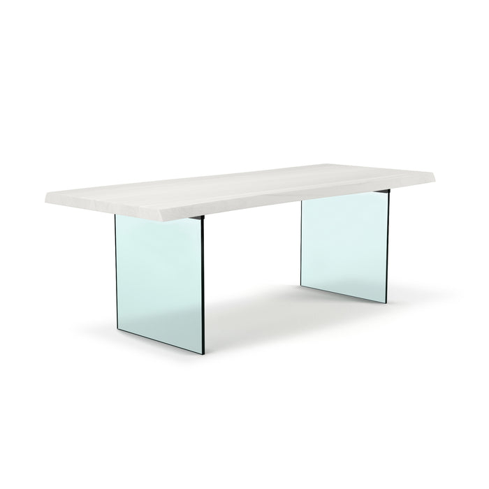 Urbia Brooks Wood Rectangle Glass Base Dining Table