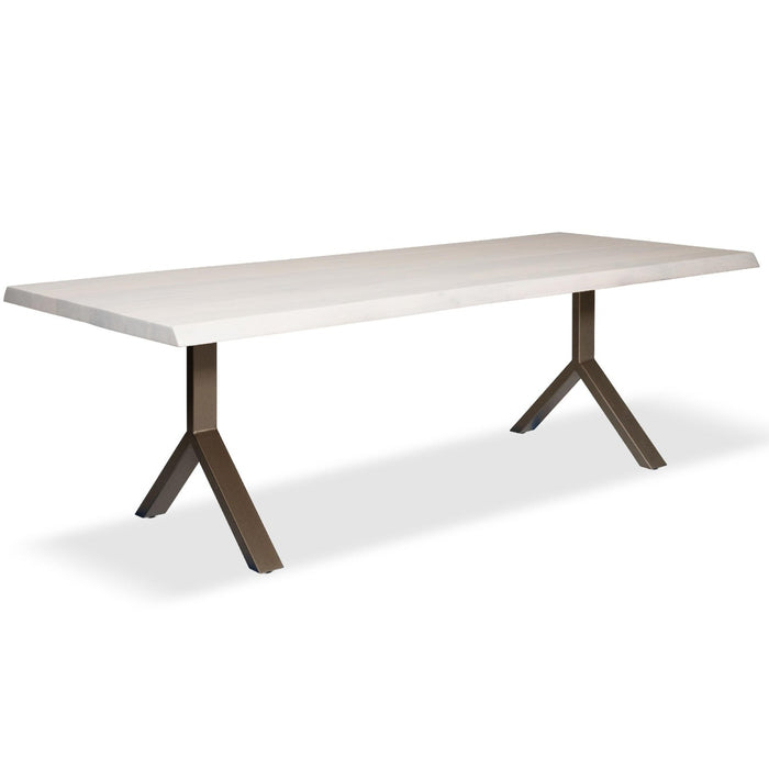 Urbia Brooks Large Wood Rectangle Dining Table Aluminum Y Base