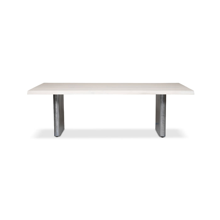 Urbia Brooks Solid Wood Rectangle Dining Table Antique Nickel Base