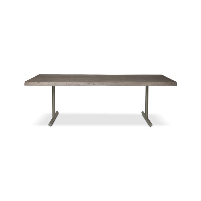 Urbia Brooks Grey Solid Wood Dining Table - Aluminum Base