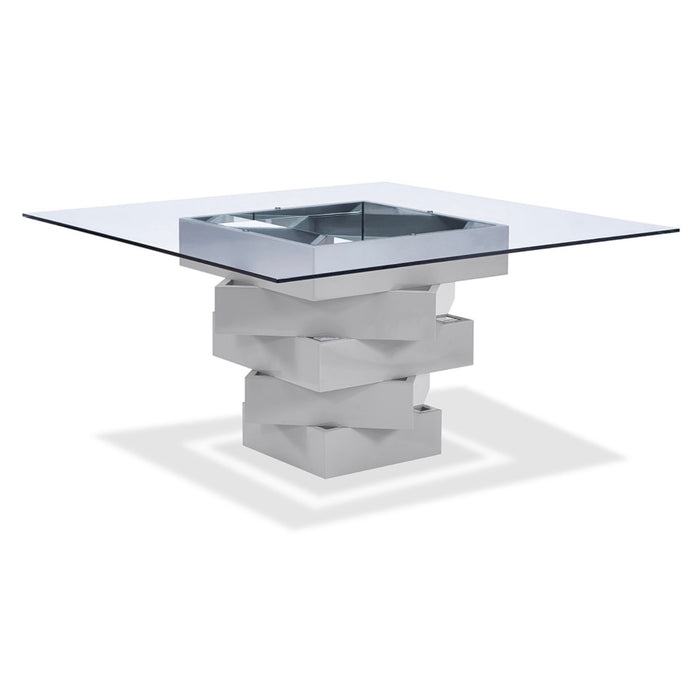 Whiteline Modern Carson Dining Table Glass Top