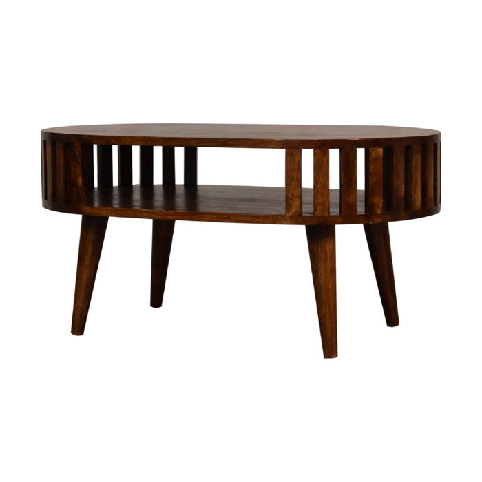 TableUps Ariella Chestnut Luxury Wood Coffee Table