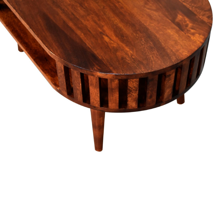 TableUps Ariella Chestnut Luxury Wood Coffee Table