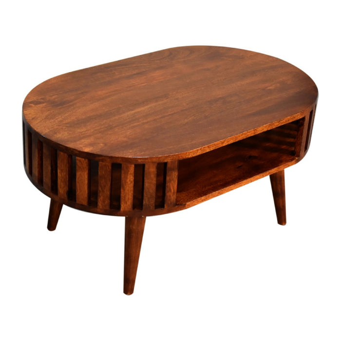 TableUps Ariella Chestnut Luxury Wood Coffee Table