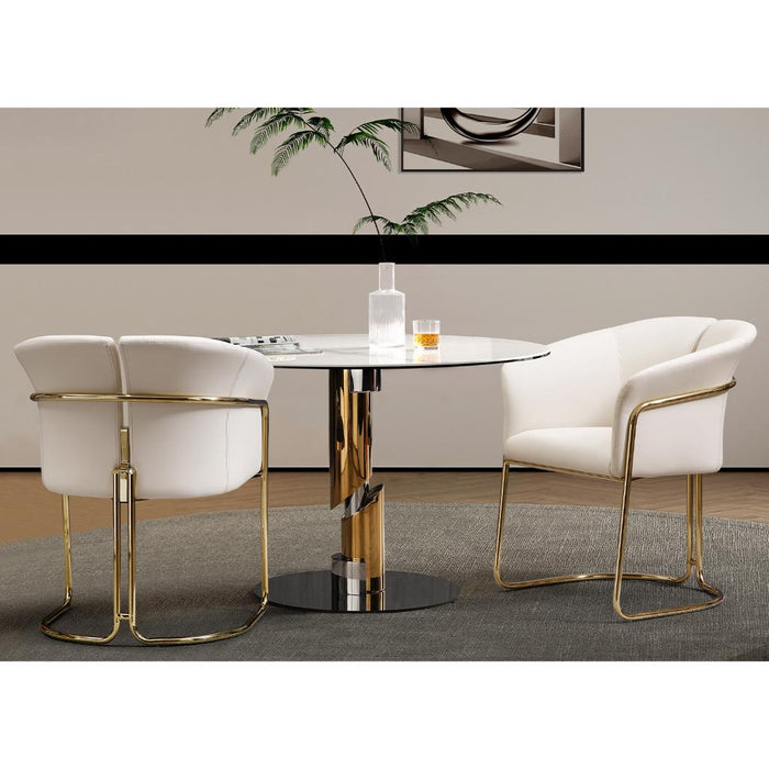 Whiteline Modern Jolie White Dining Armchair