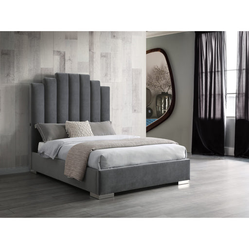 Whiteline Modern Jordan Grey Fabric Queen Size Bed 