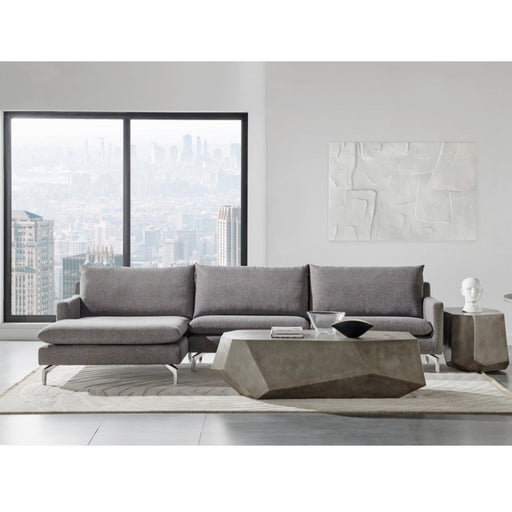 Urbia Modern Kristal Concrete Coffee Table and Sofa Living Room Set