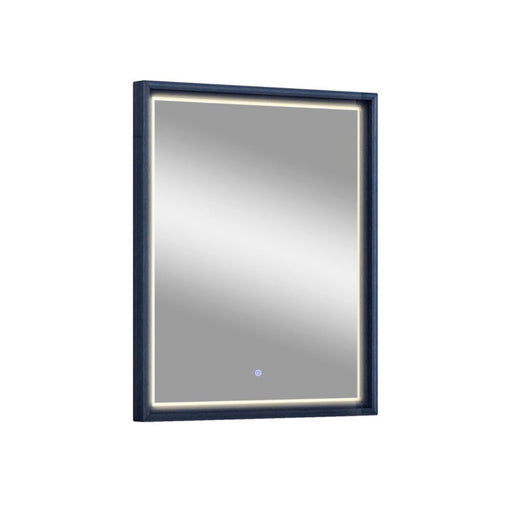 Whiteline Modern Alexander Blue High Gloss Wall Mirror w/ LED Light 