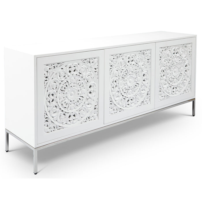 Urbia Modern Solid Wood White Maya Buffet Console