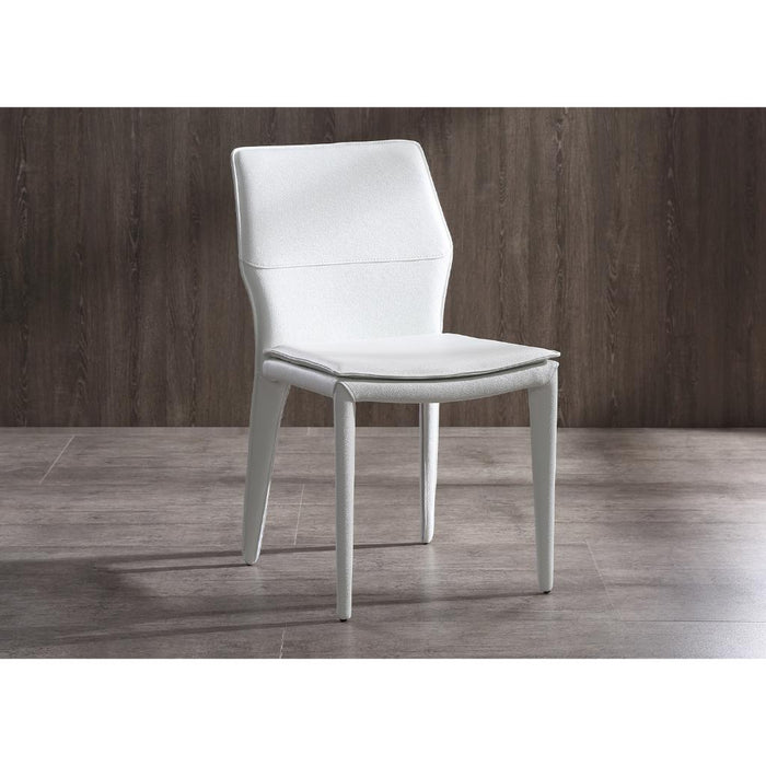 Whiteline Modern White Miranda Dining Side Chair (set of 2)
