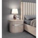 Whiteline Modern Waves High Gloss Beige Wood Nightstand 