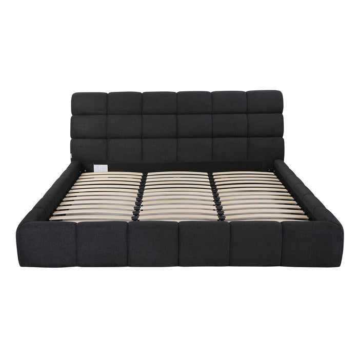 Whiteline Modern Owen Dark Grey Fabric King Size Bed 