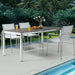 Whiteline Modern Paola White Outdoor Dining Table Set