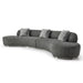 Whiteline Modern Perla Curved 4-Seater Fabric Sofa